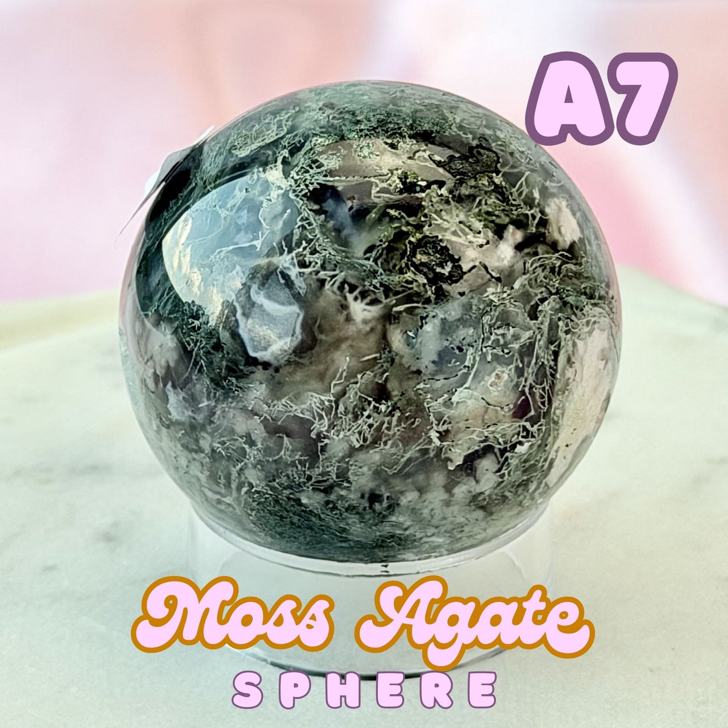 Moss Agate Sphere | A7