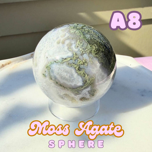 Moss Agate Sphere | A8