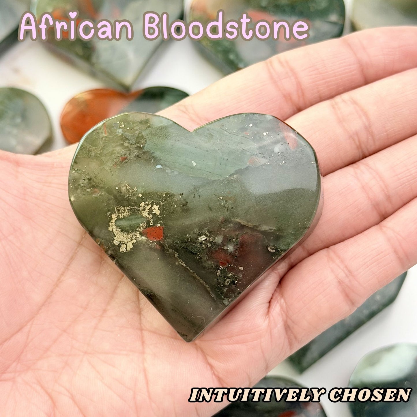 African Bloodstone Heart | Intuitively Chosen