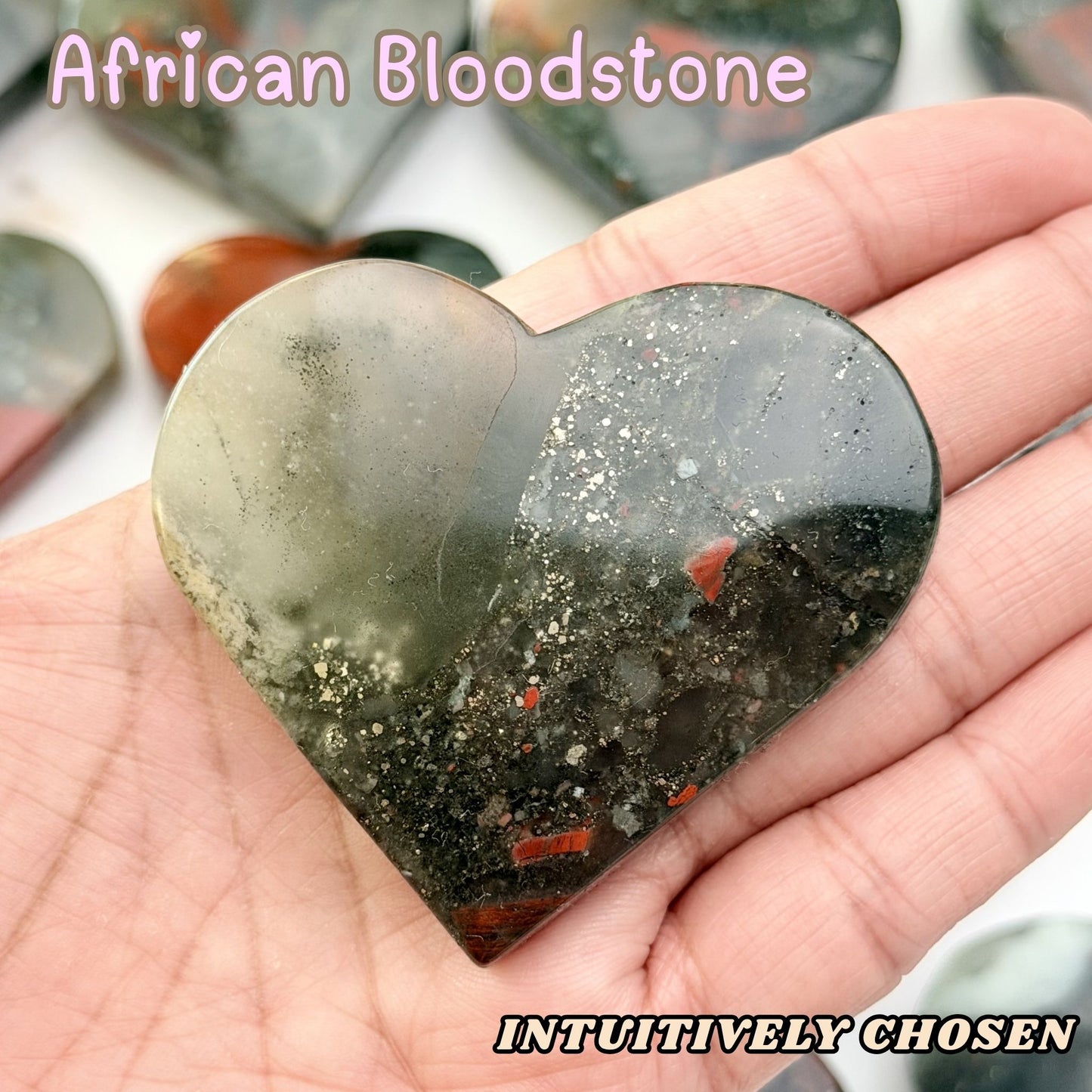 African Bloodstone Heart | Intuitively Chosen