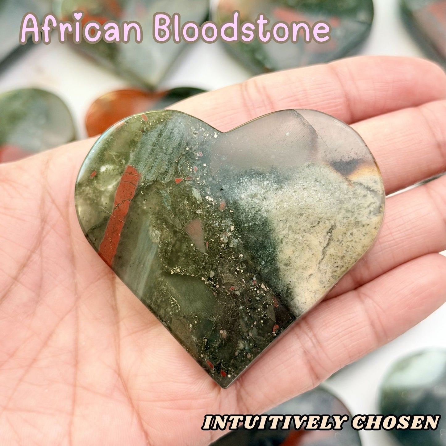 African Bloodstone Heart | Intuitively Chosen