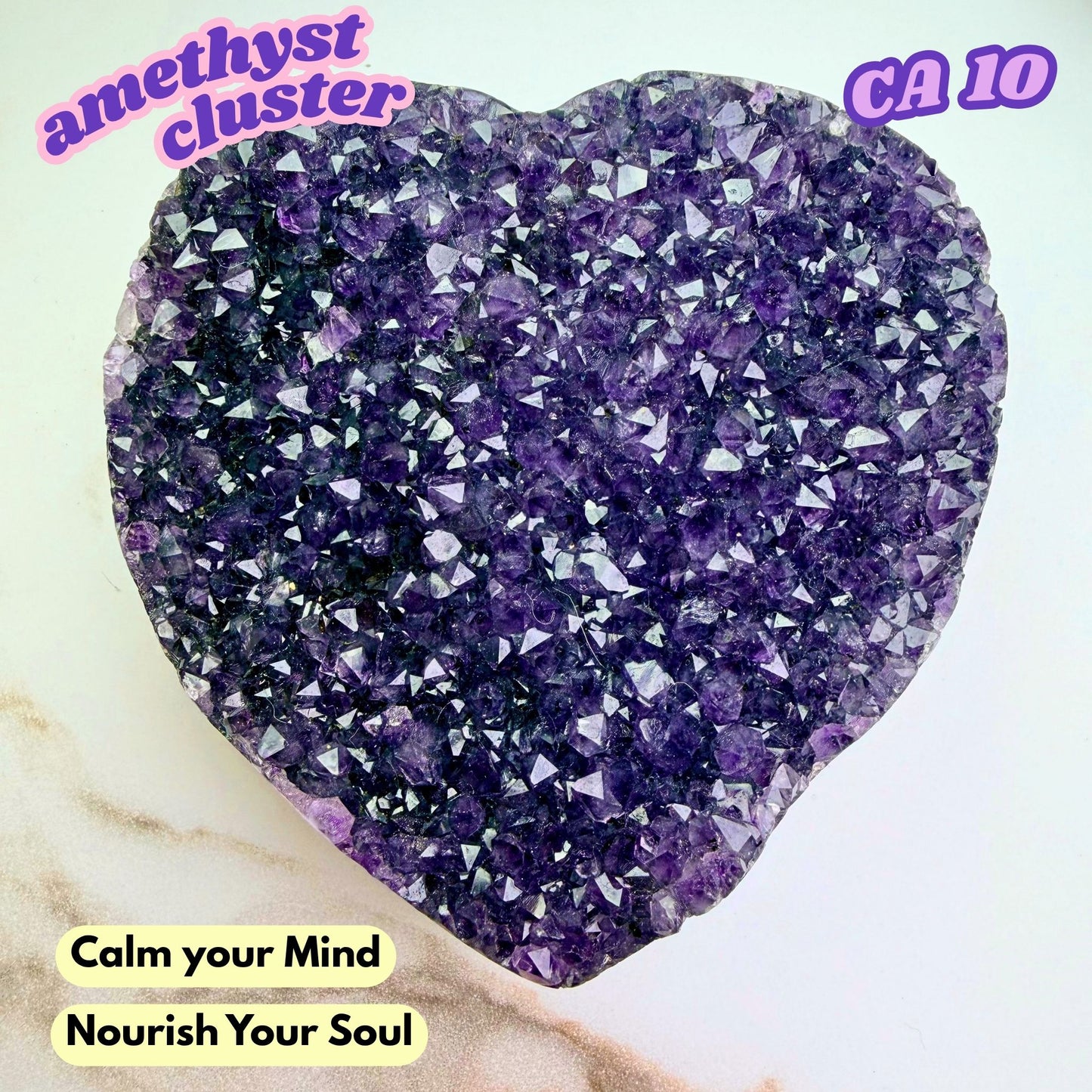 Druzy Amethyst Heart Cluster | CA10