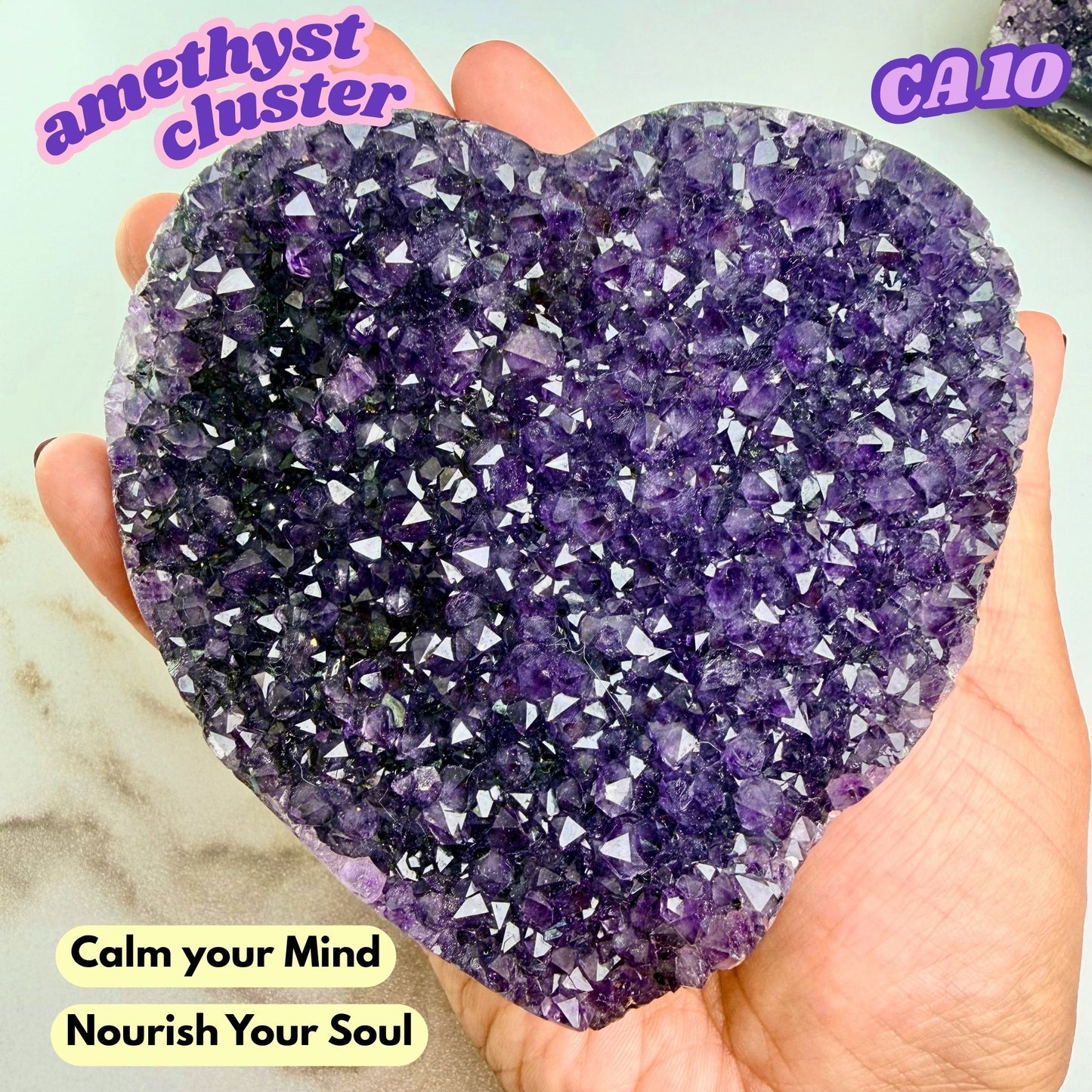 Druzy Amethyst Heart Cluster | CA10
