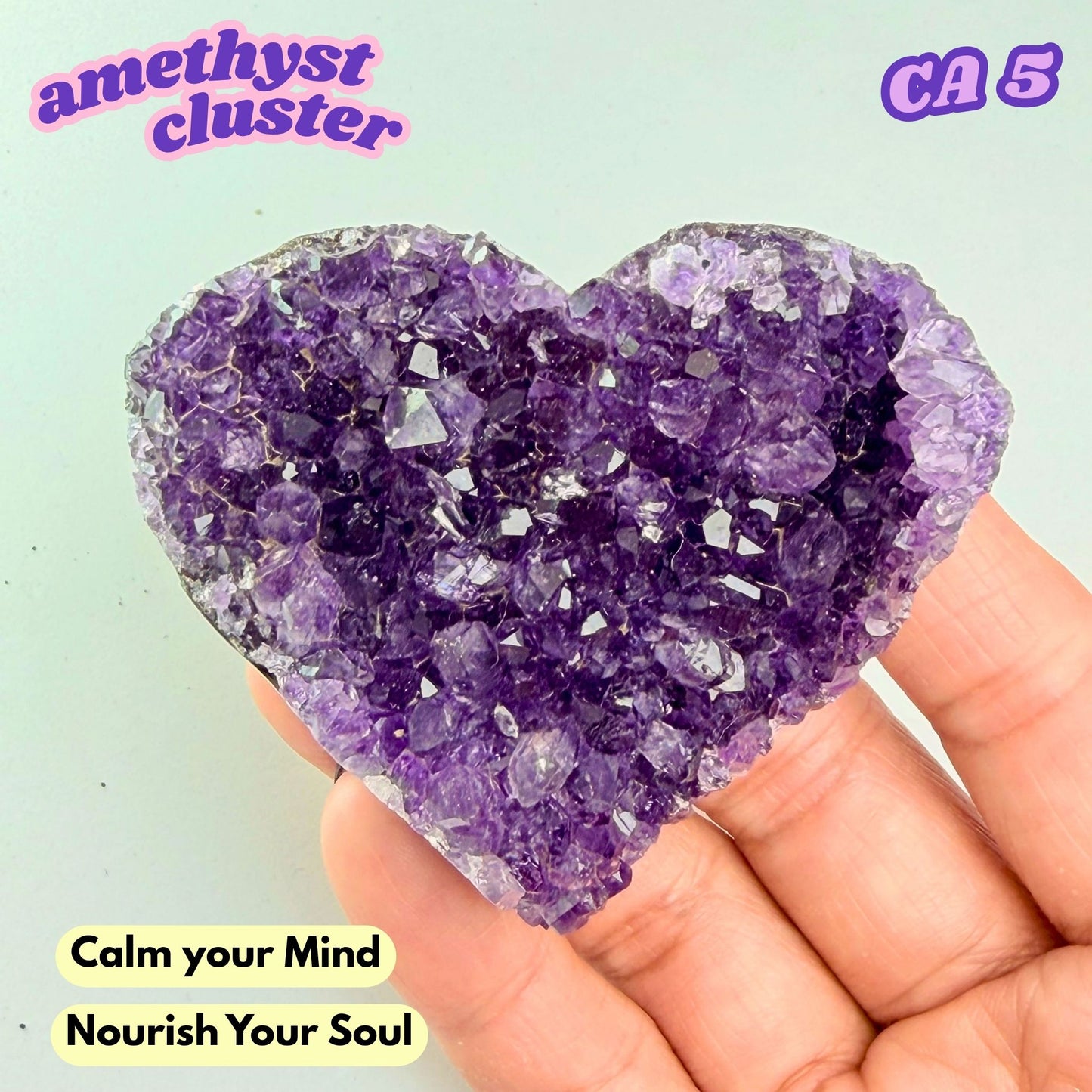Druzy Amethyst Heart Cluster | CA5