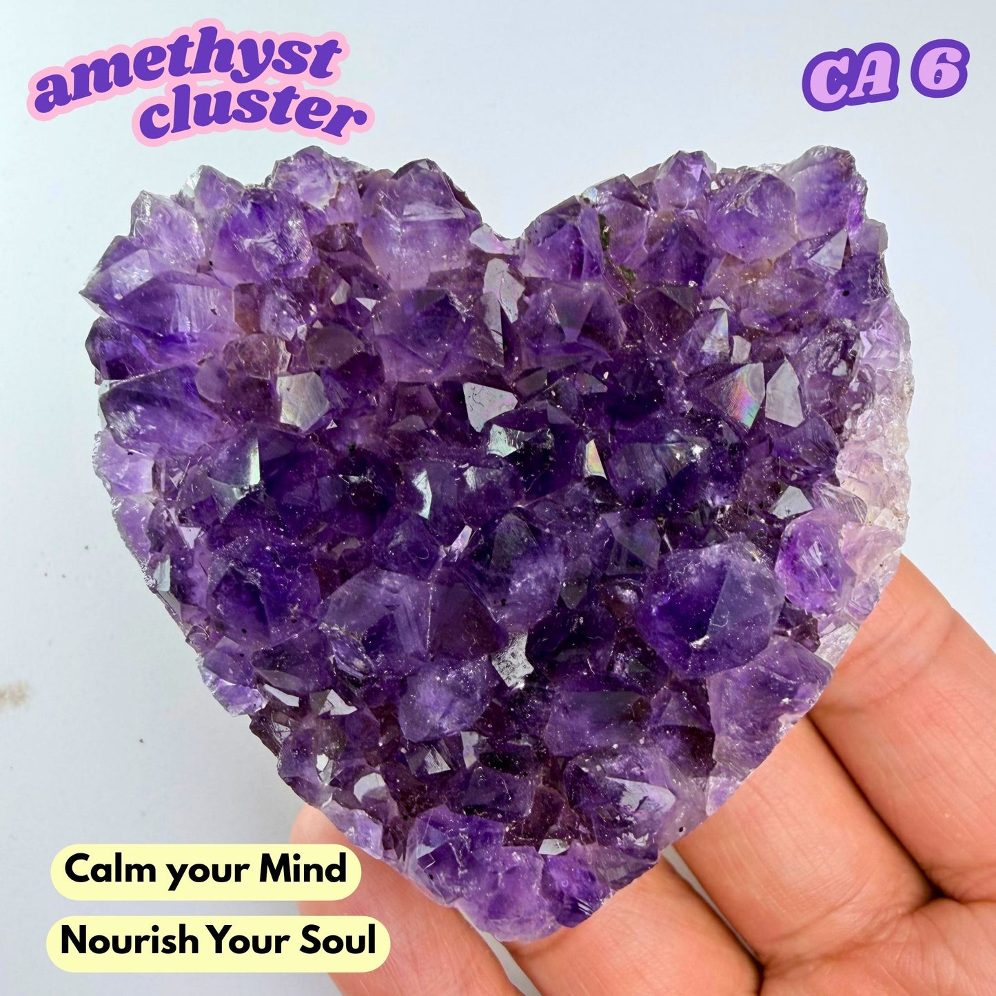 Druzy Amethyst Heart Cluster | CA6