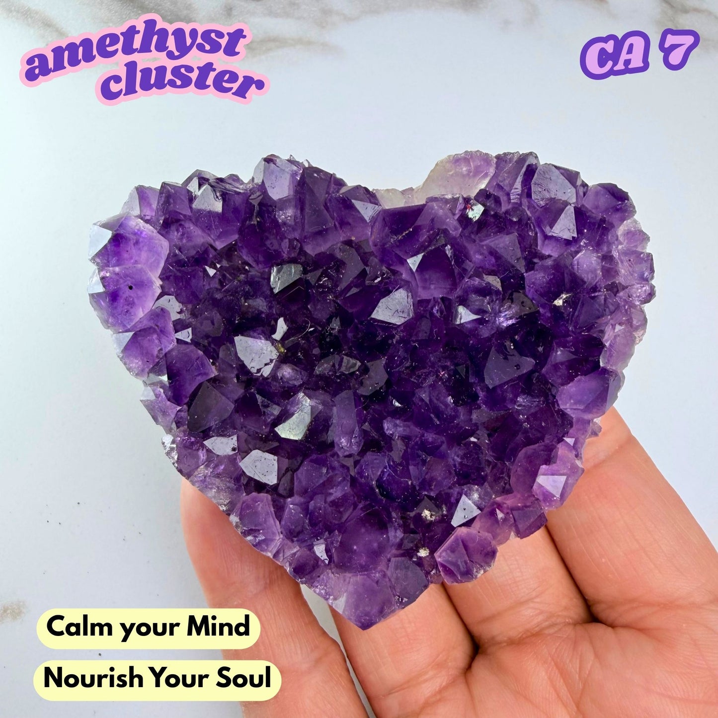 Druzy Amethyst Heart Cluster | CA7