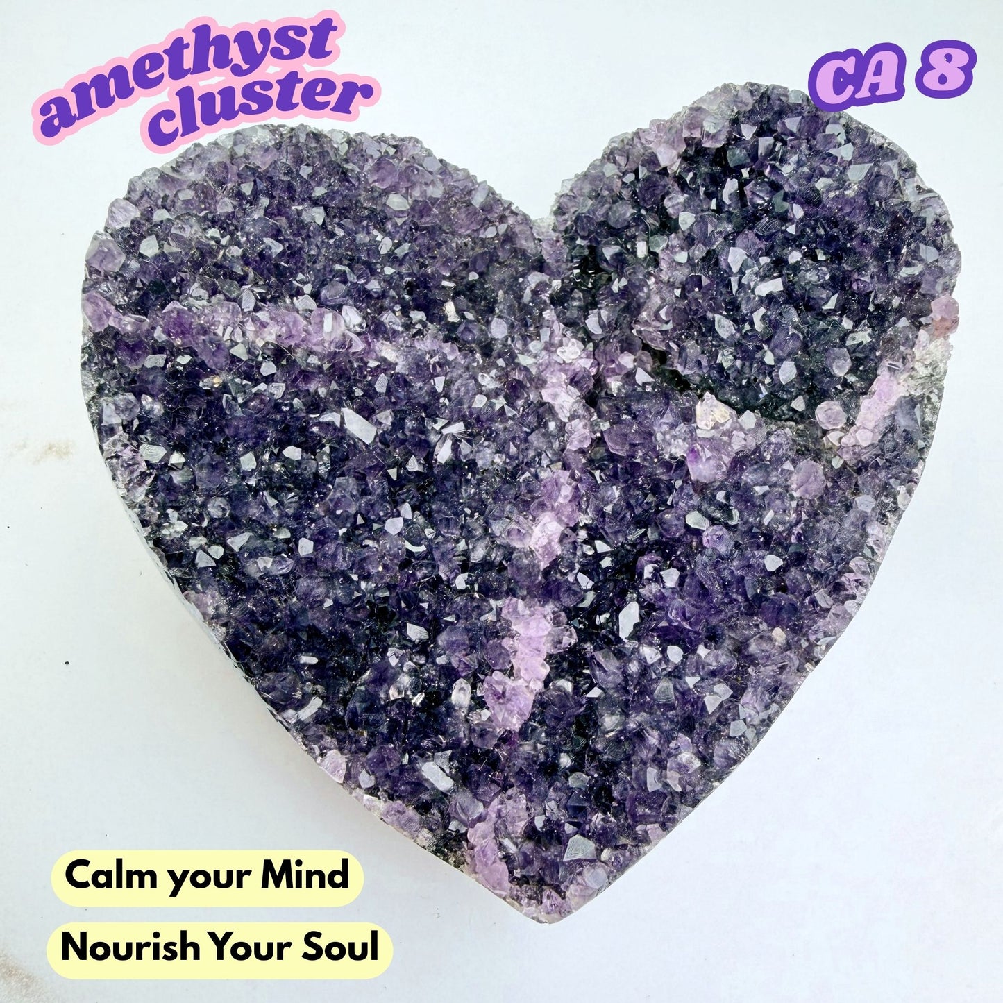 Druzy Amethyst Heart Cluster | CA8