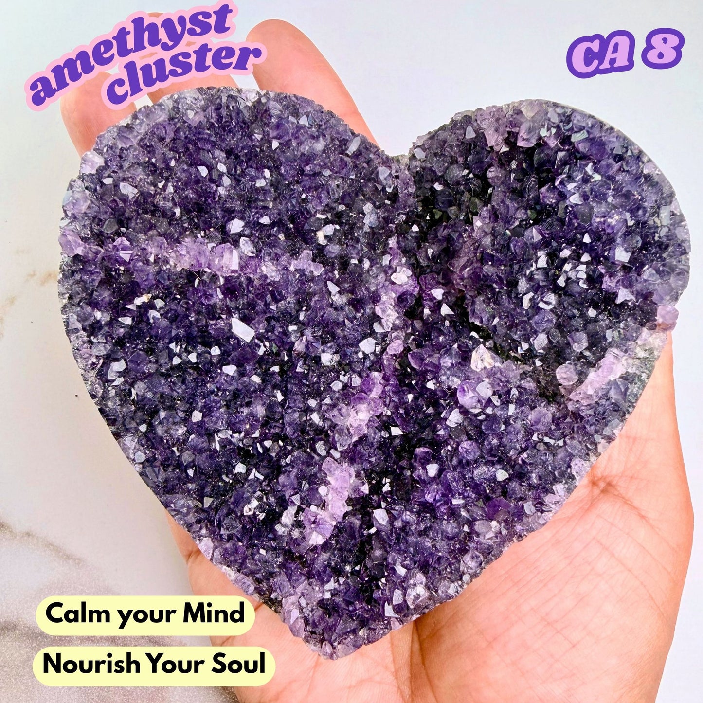 Druzy Amethyst Heart Cluster | CA8