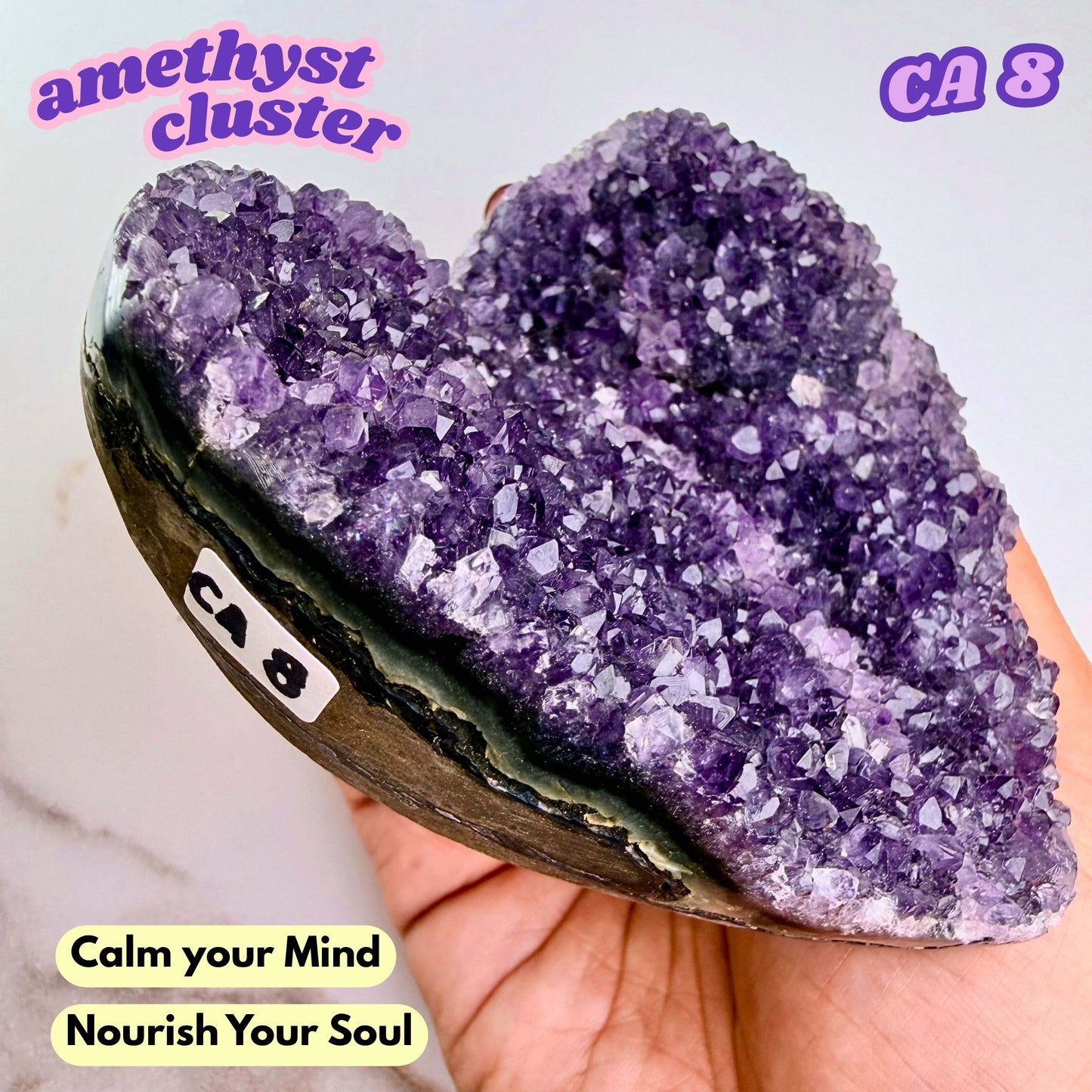 Druzy Amethyst Heart Cluster | CA8