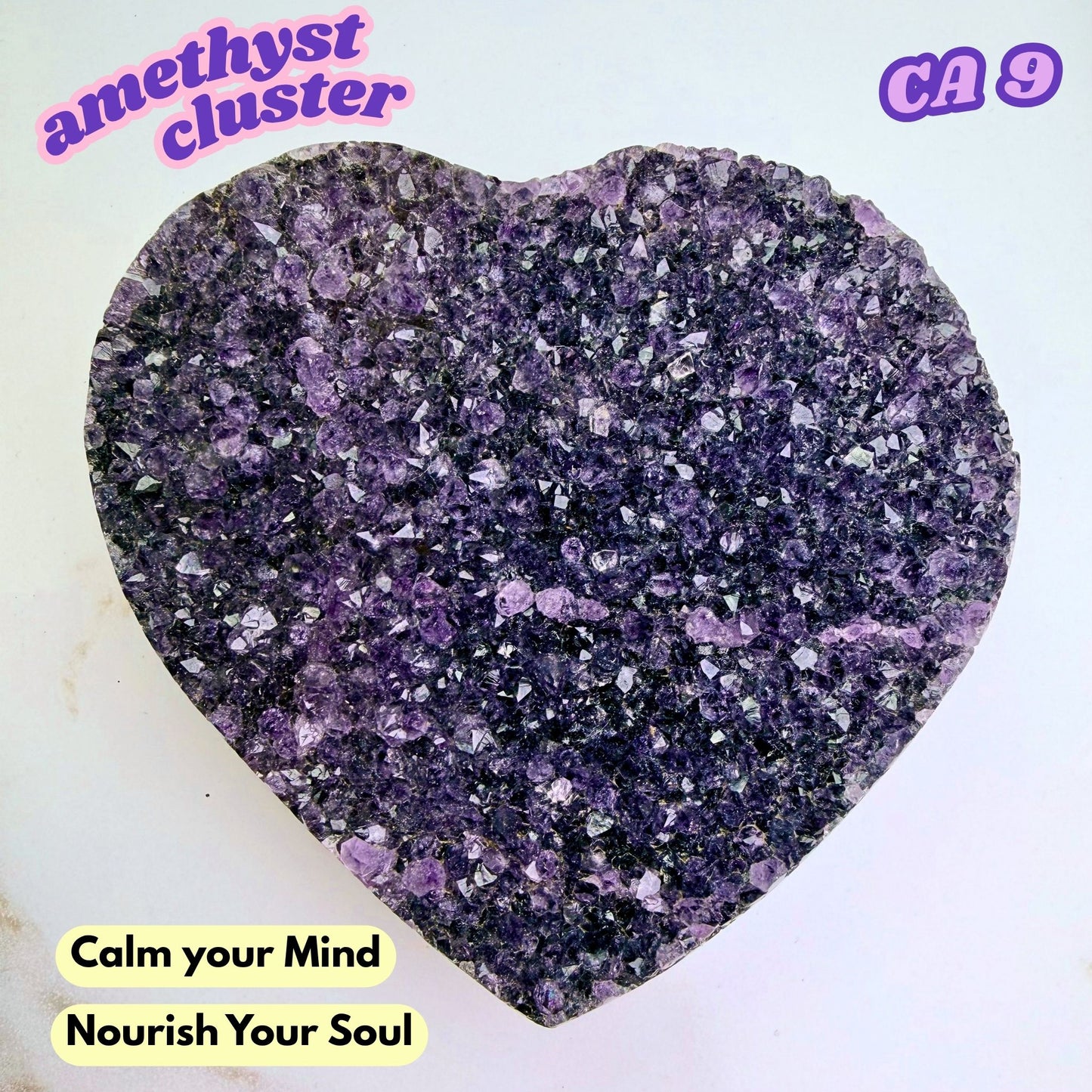 Druzy Amethyst Heart Cluster | CA9