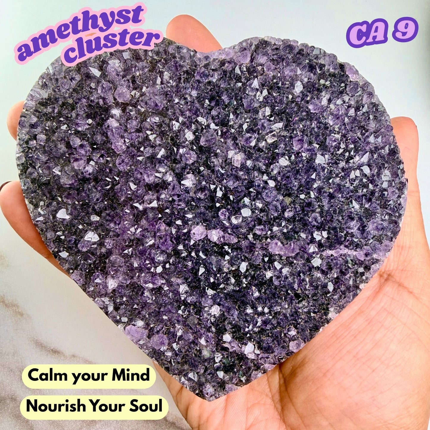 Druzy Amethyst Heart Cluster | CA9