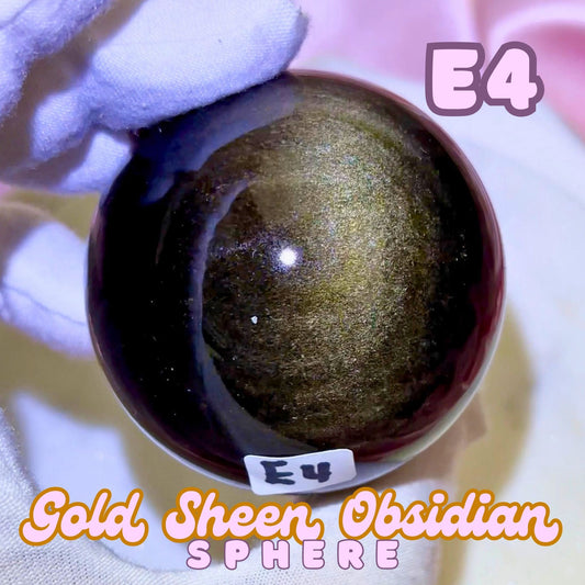 Gold Sheen Obsidian Sphere | E4