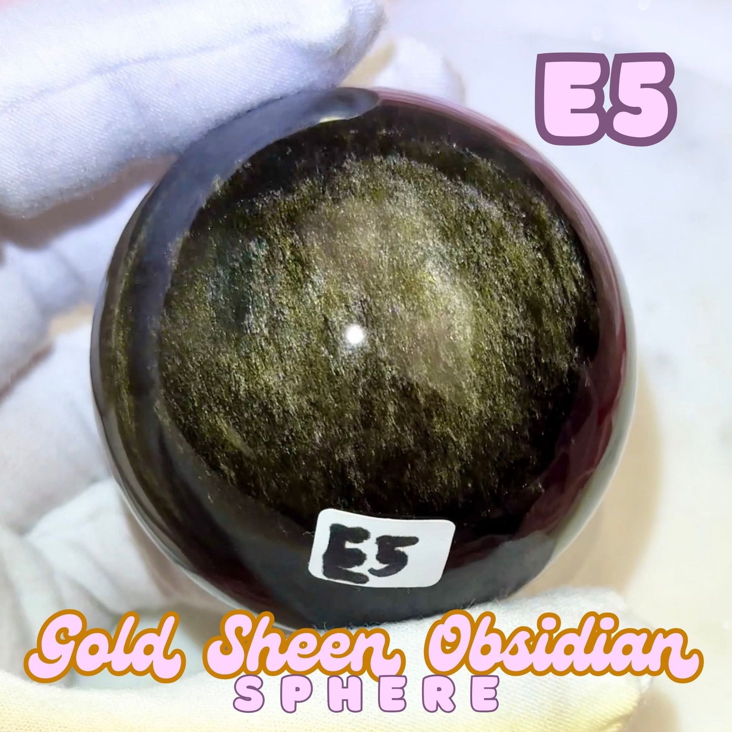 Gold Sheen Obsidian Sphere | E5