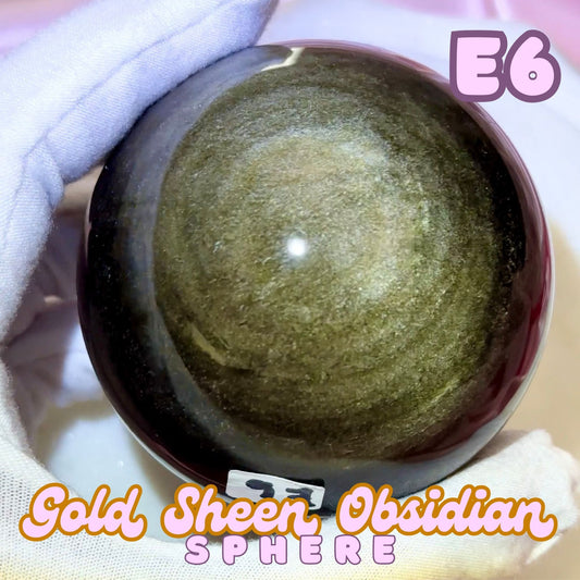 Gold Sheen Obsidian Sphere | E6