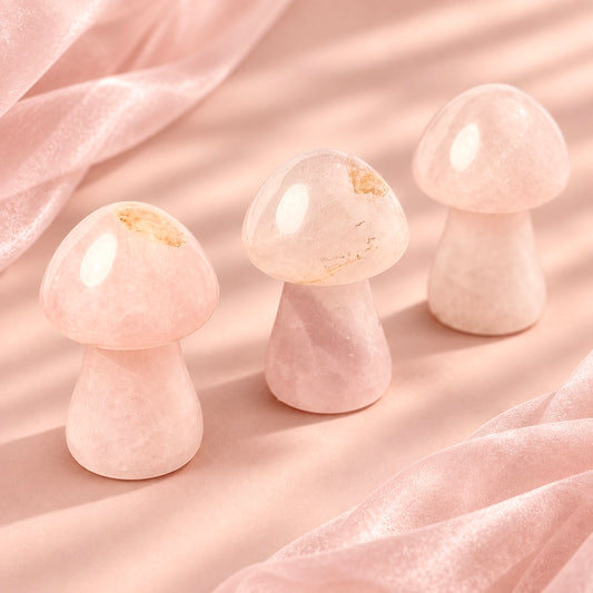 Rose Quartz Mushroom Carving