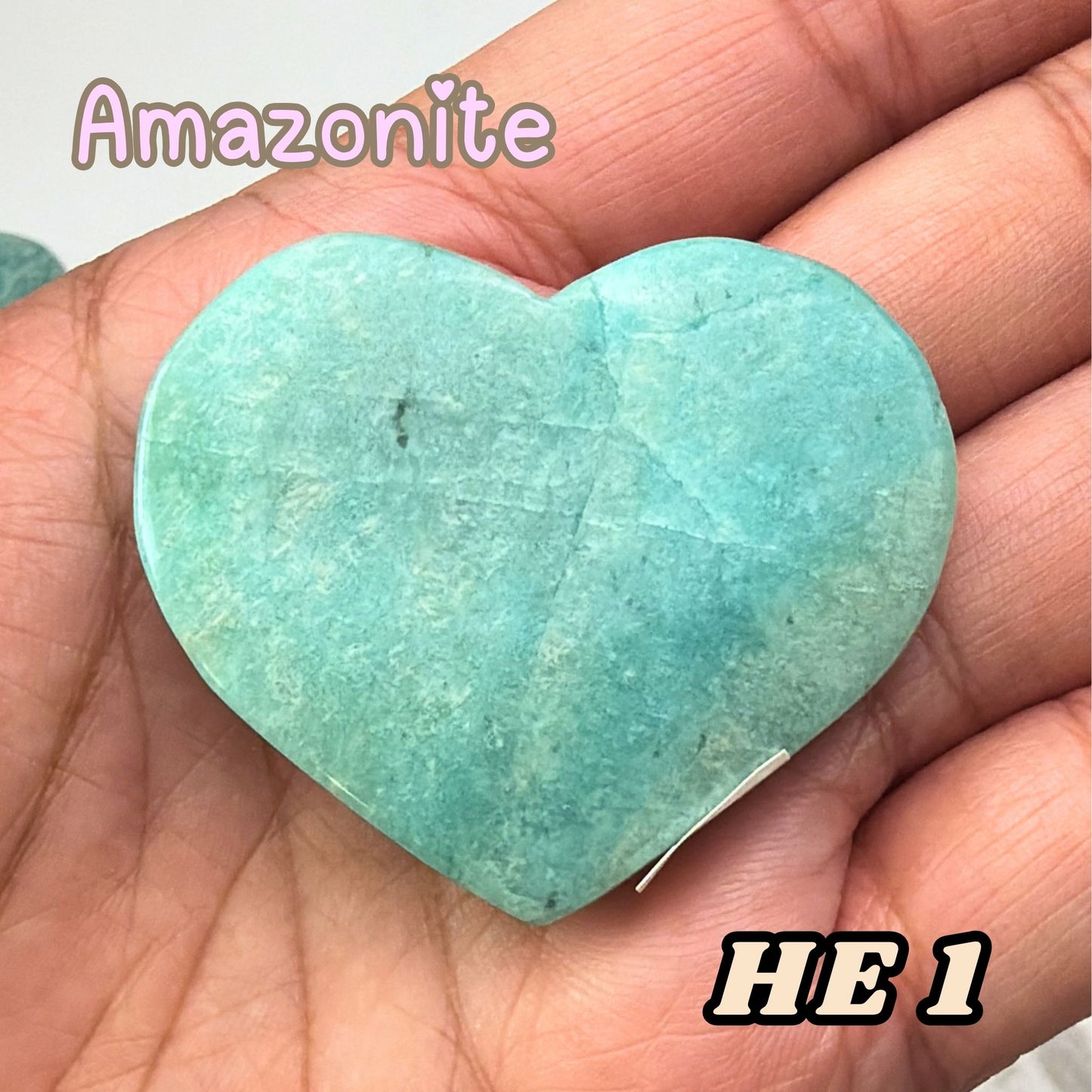 Amazonite Heart Crystal Carving | He1
