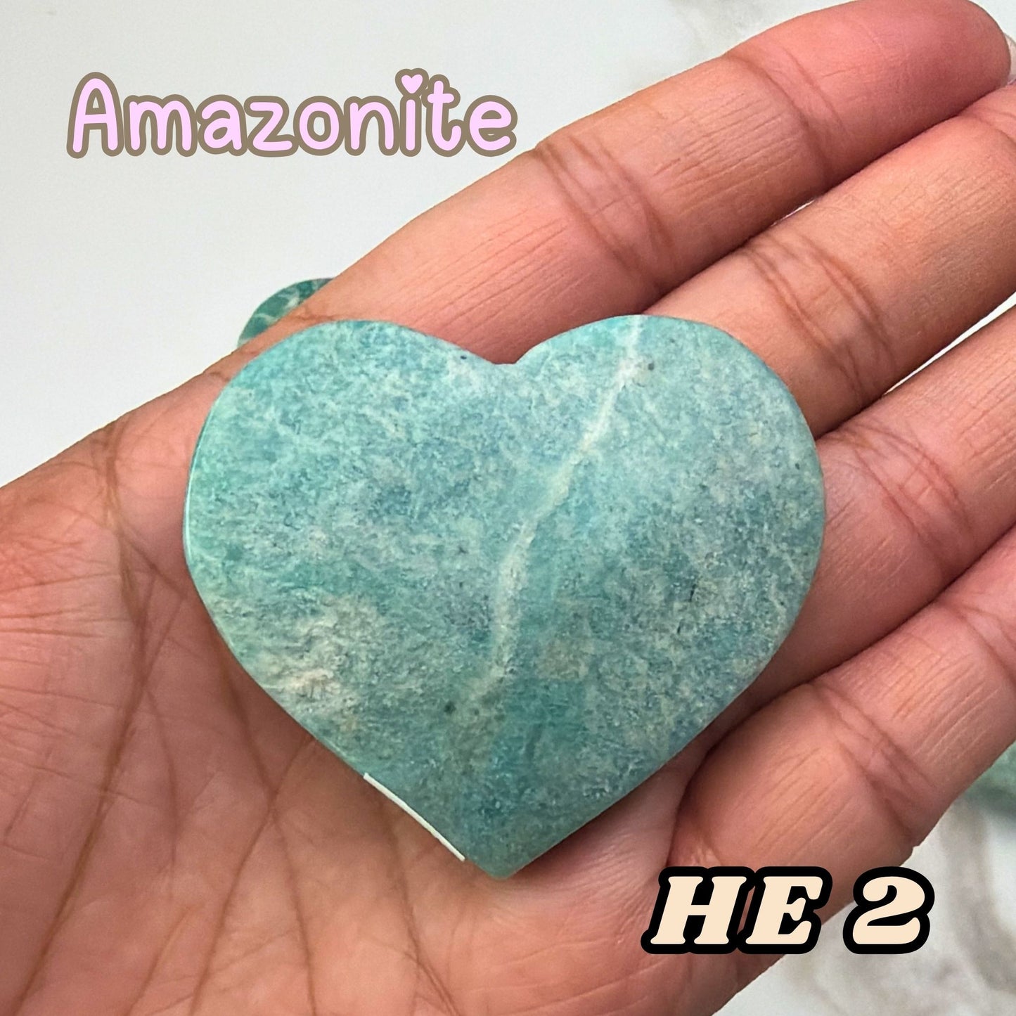 Amazonite Heart Crystal Carving | He2
