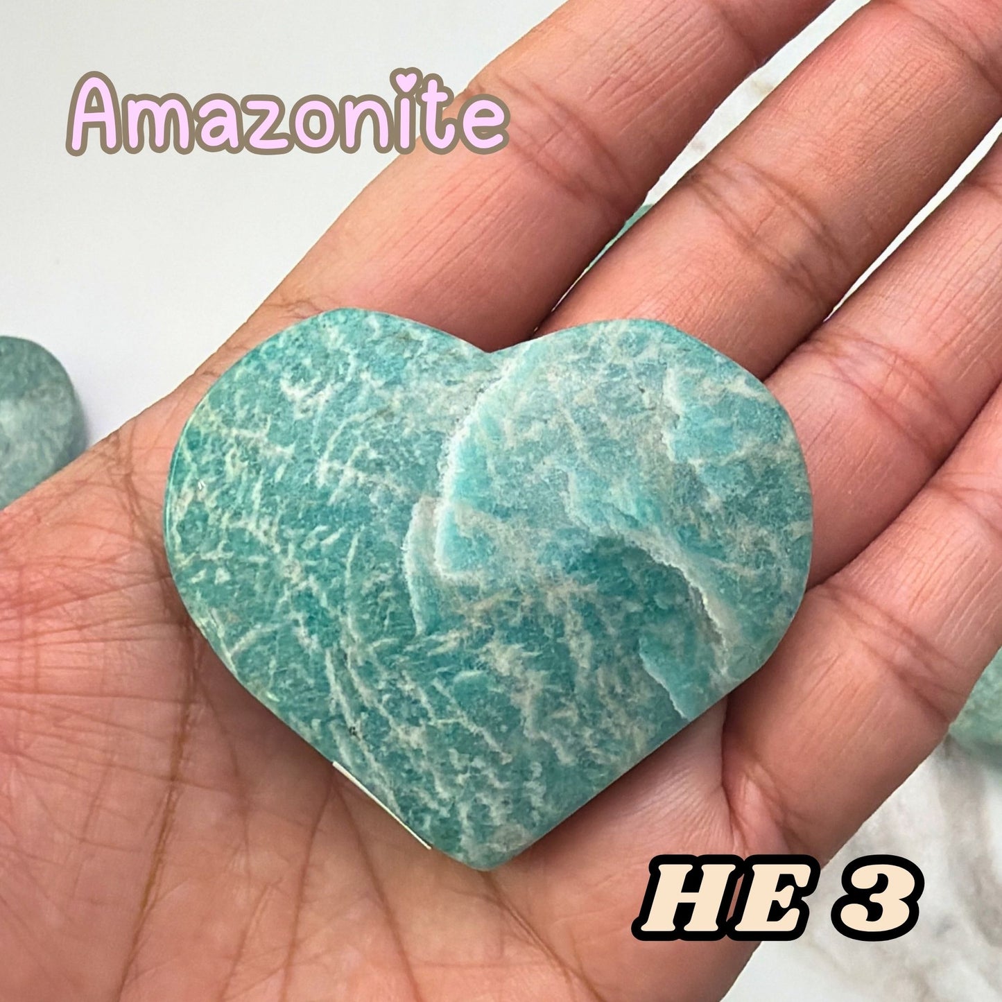 Amazonite Heart Crystal Carving | He3
