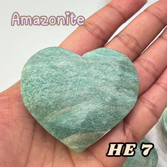 Amazonite Heart Crystal Carving | He7