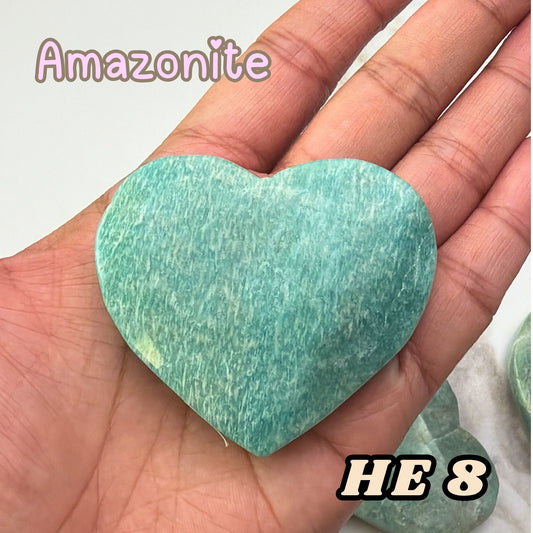 Amazonite Heart Crystal Carving | He8