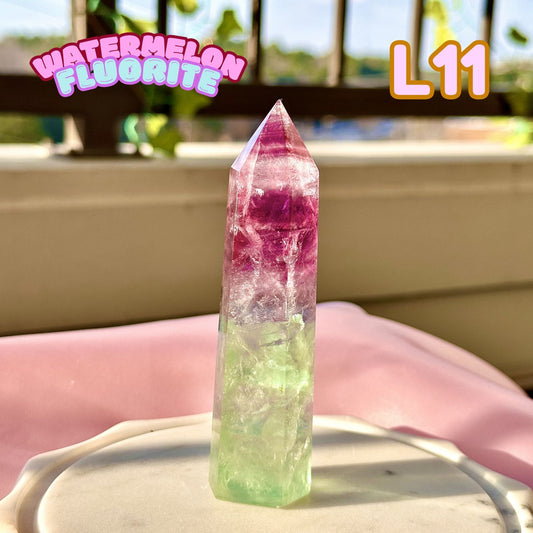 Watermelon Fluorite tower | L11
