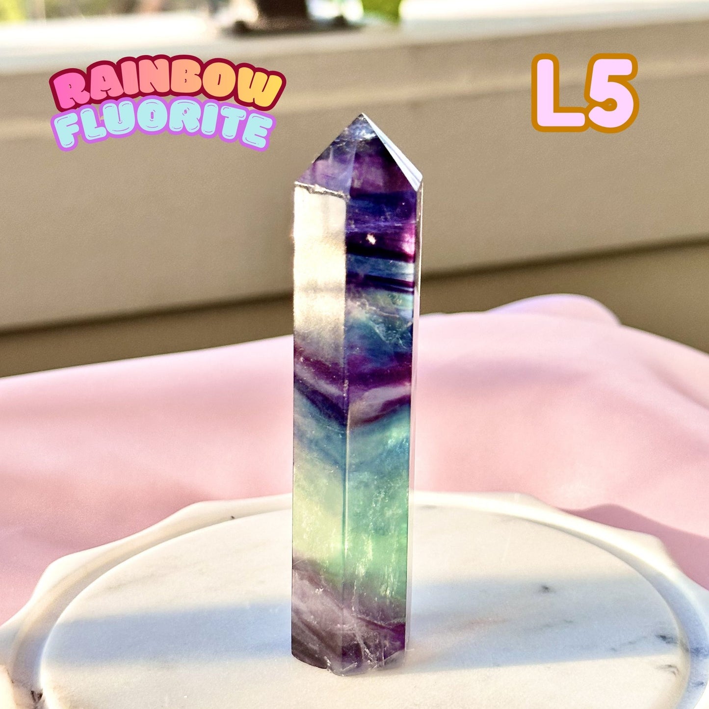 Rainbow Fluorite tower | L5