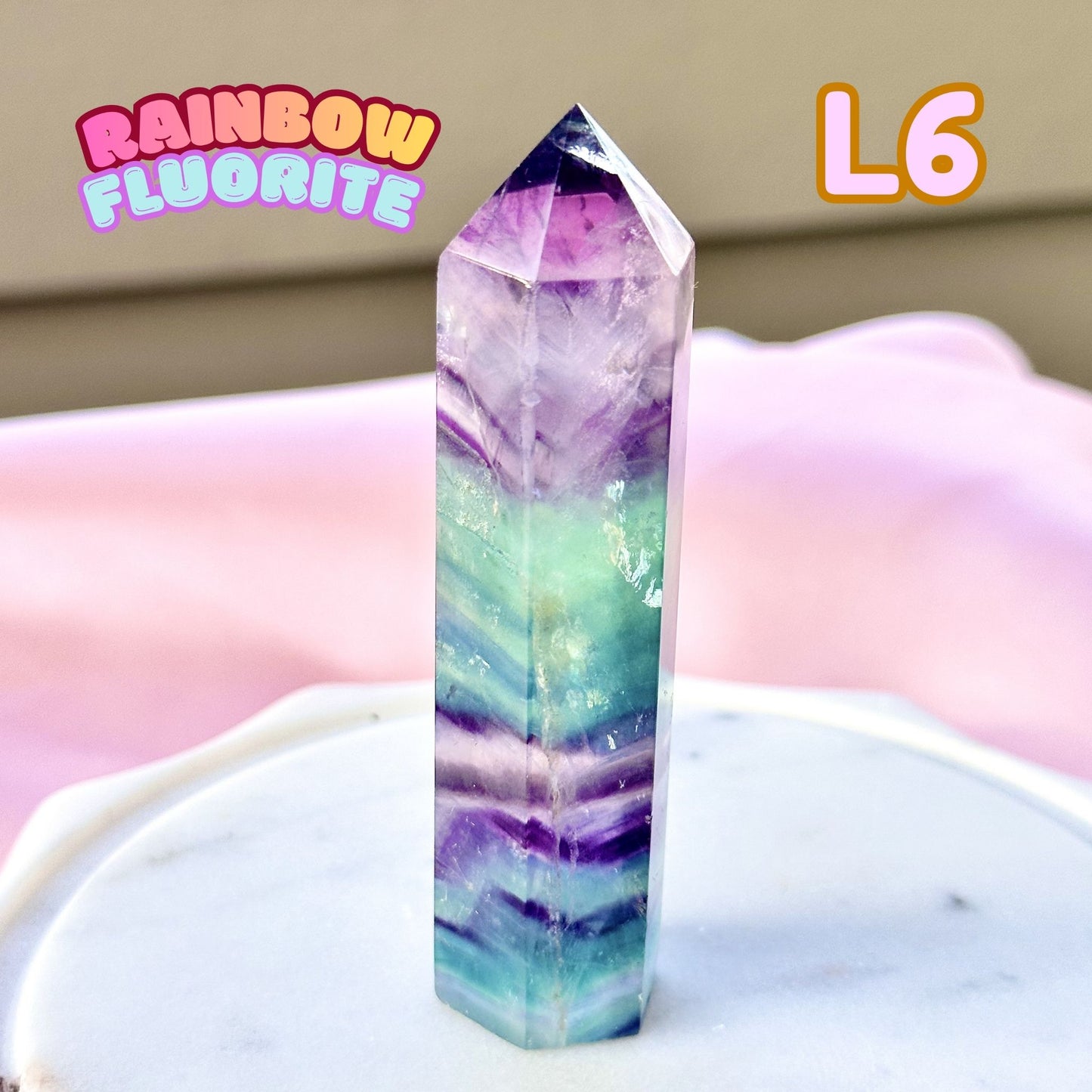 Rainbow Fluorite tower | L6