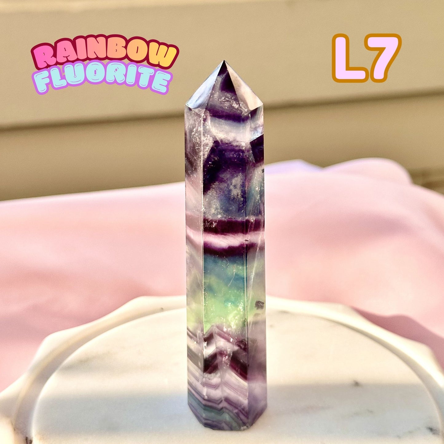 Rainbow Fluorite tower | L7