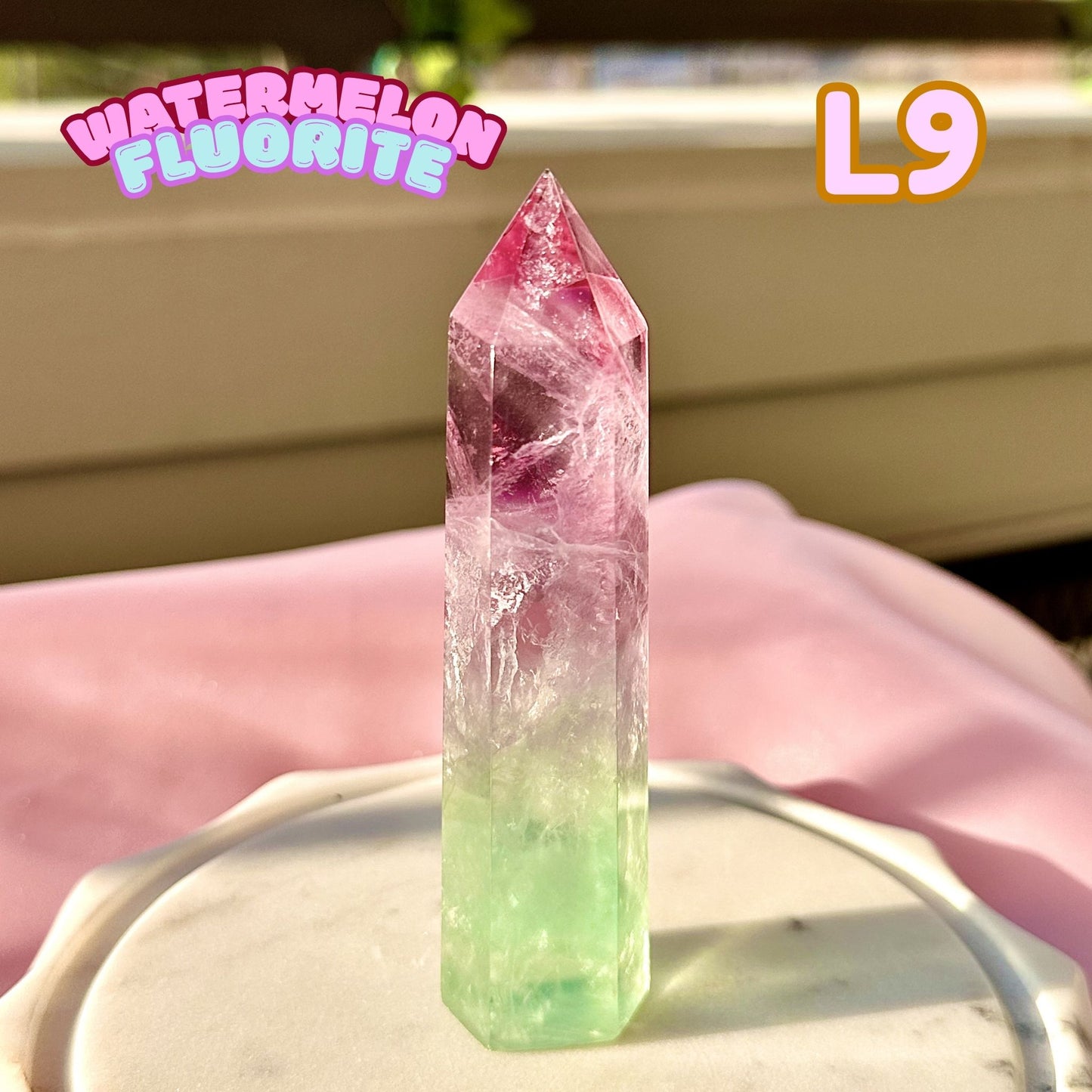 Watermelon Fluorite tower | L9