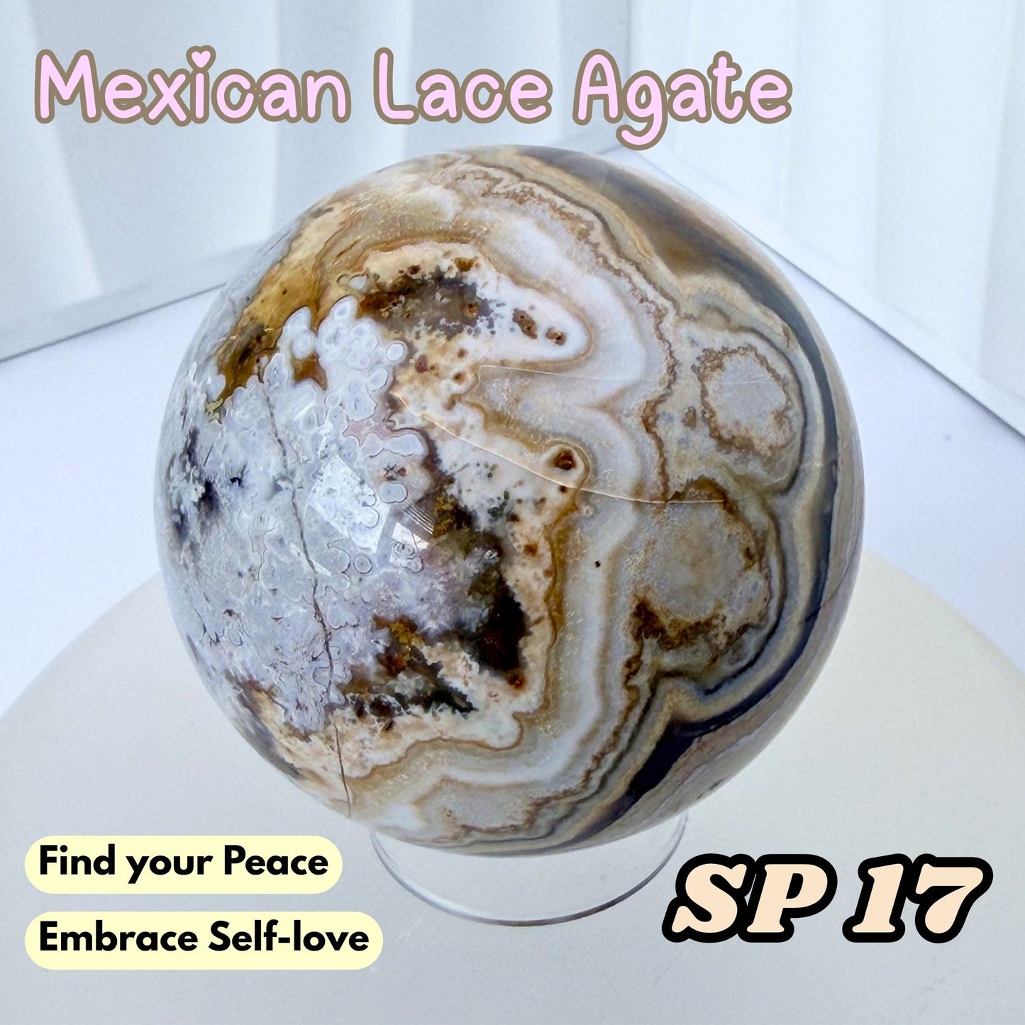Mexican Lace Agate Sphere | SP17