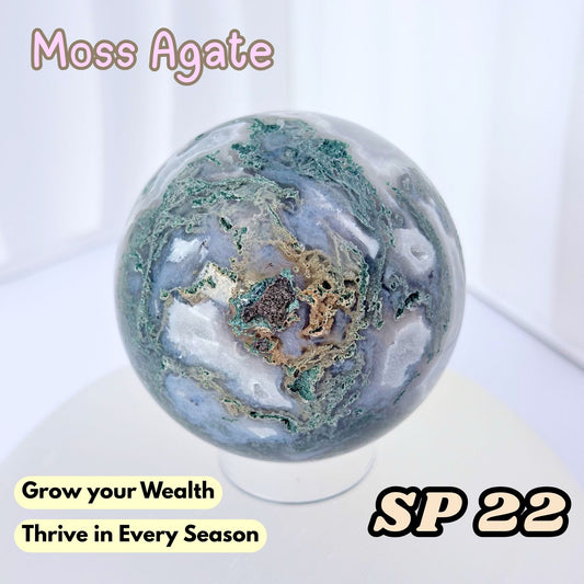Moss Agate Druzy Sphere | SP22