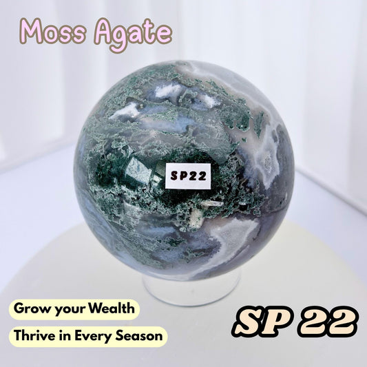 Moss Agate Druzy Sphere | SP22