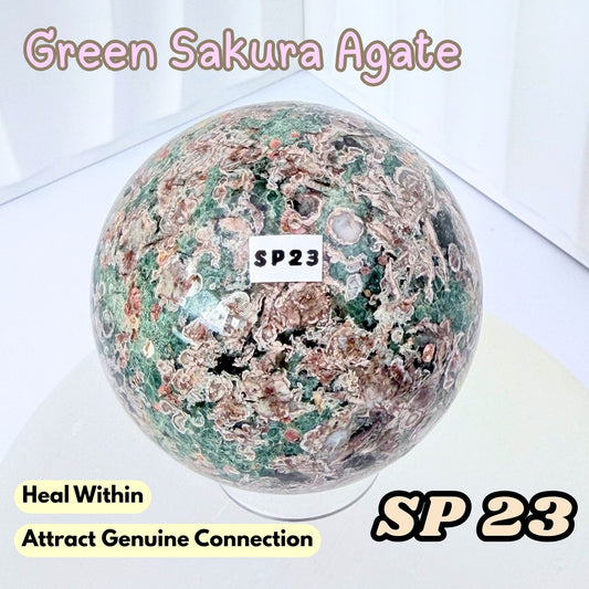 Green Sakura Agate Sphere | SP23