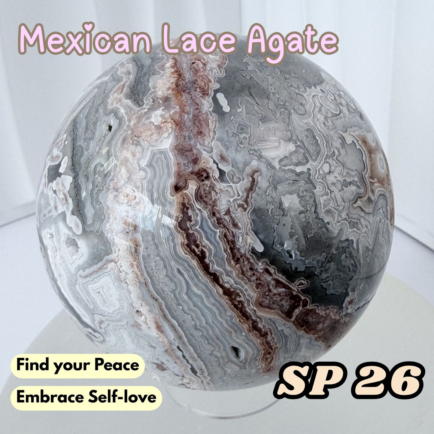 Mexican Lace Agate Sphere | SP26