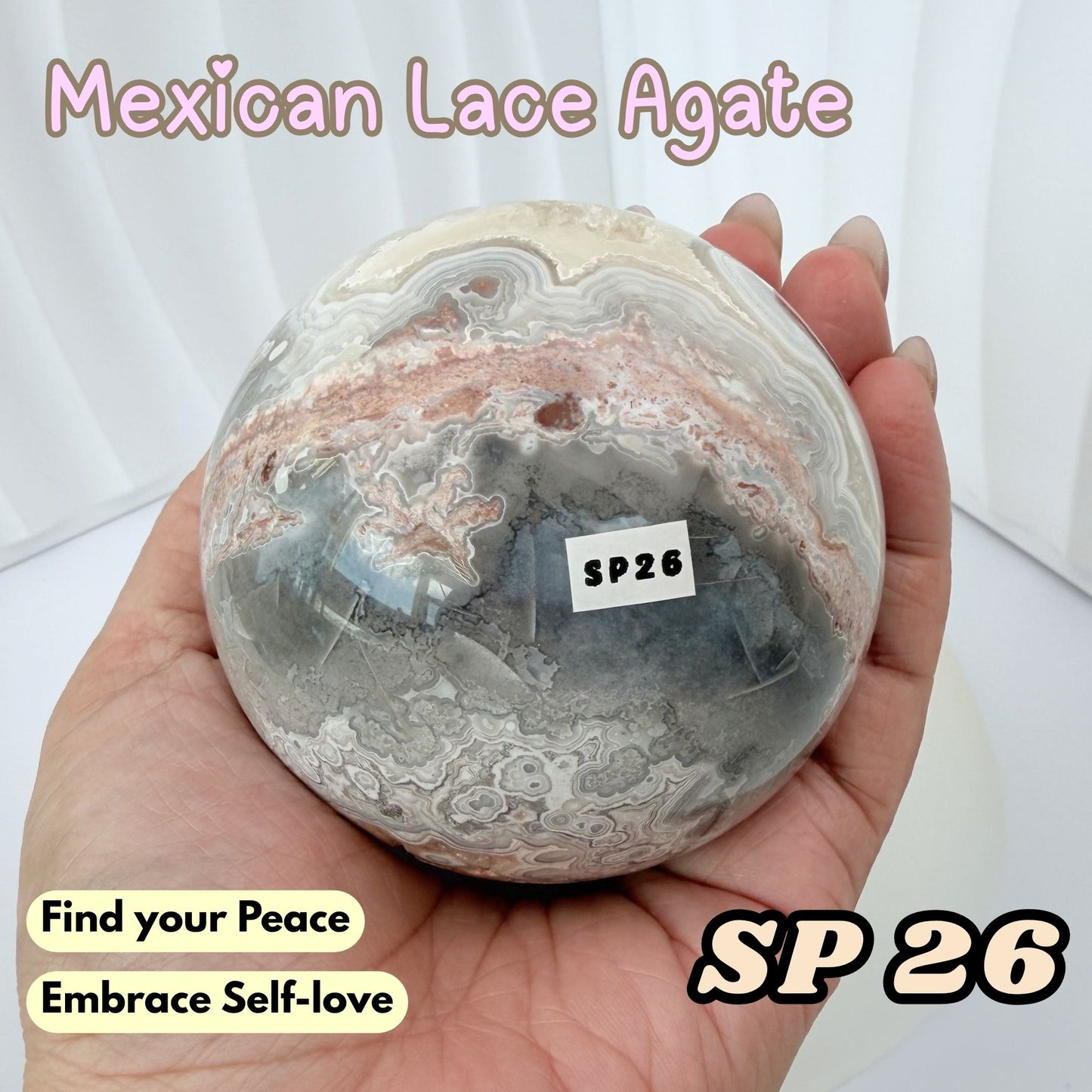 Mexican Lace Agate Sphere | SP26