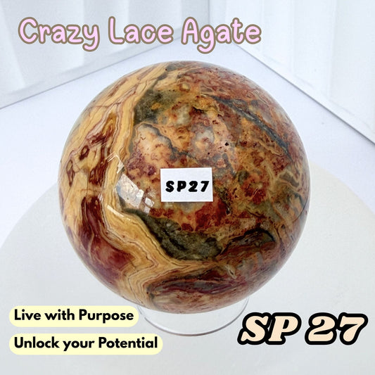 Crazy Lace Agate Sphere | SP27