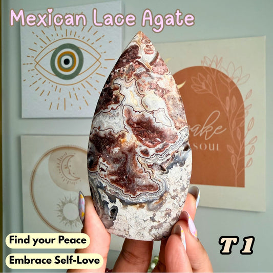 Mexican Lace Agate Flame Freeform | T1