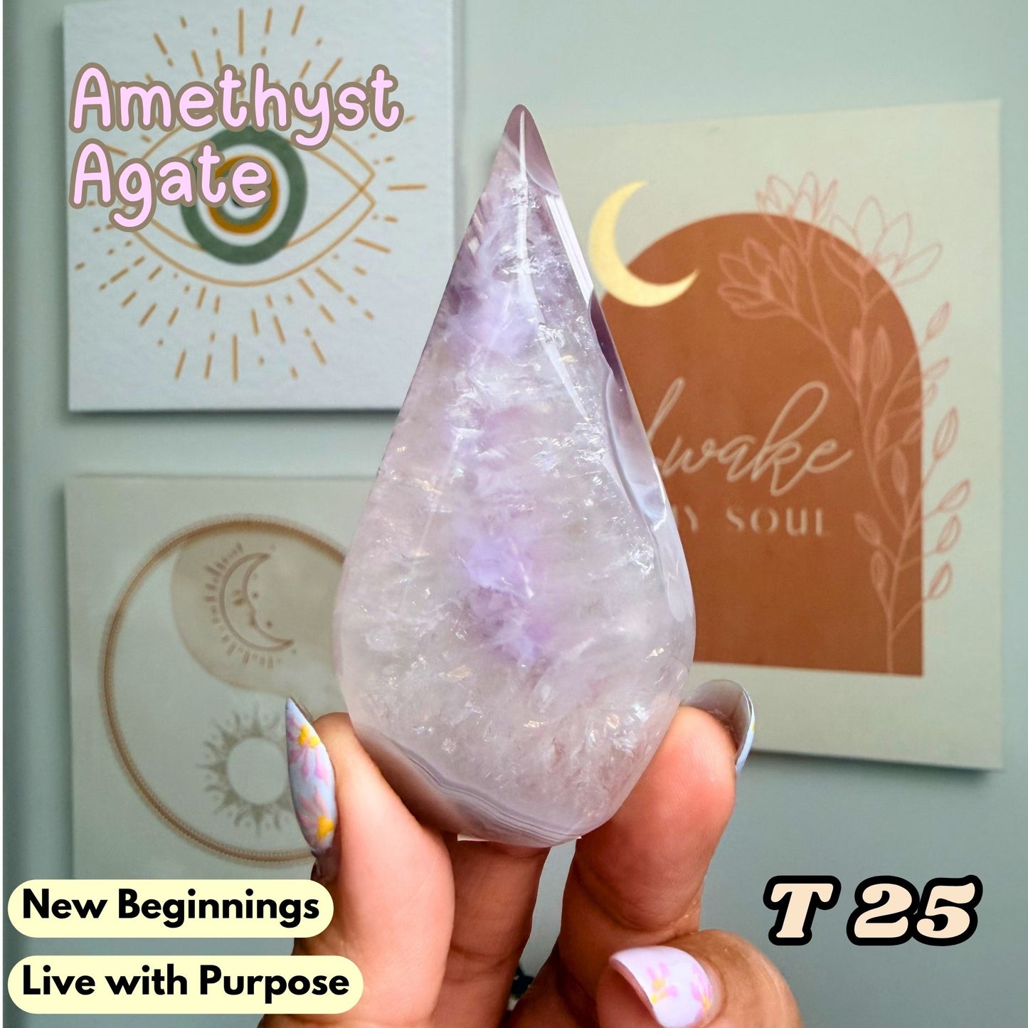 Amethyst Agate Small Flame Freeform | T25
