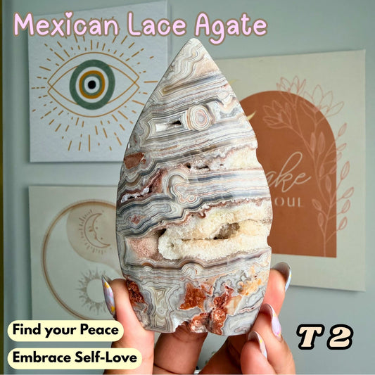 Mexican Lace Agate Flame Freeform | T2