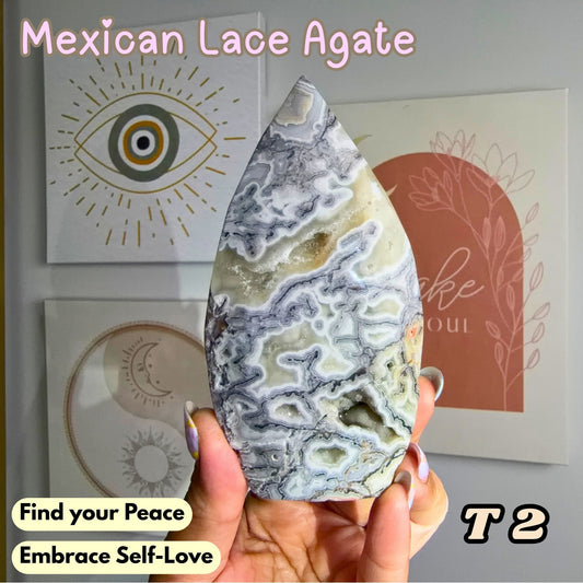 Mexican Lace Agate Flame Freeform | T2