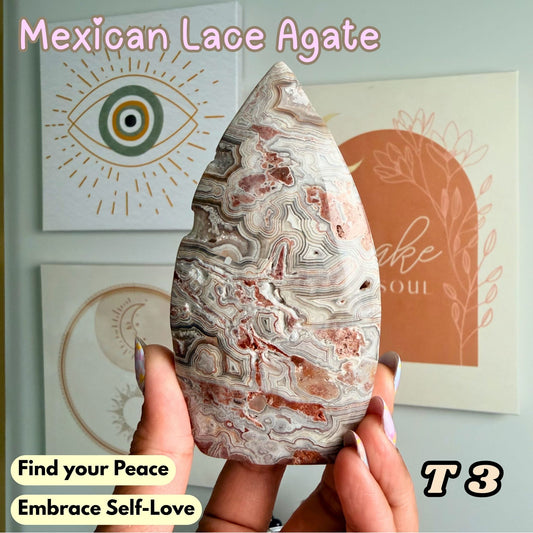 Mexican Lace Agate Flame Freeform | T3