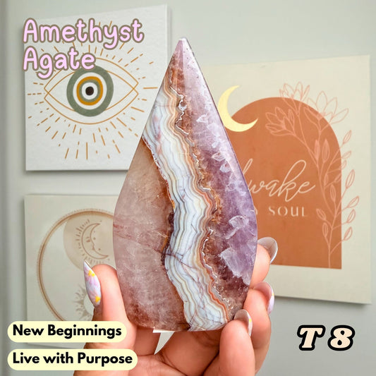 Amethyst Agate Flame Freeform | T8