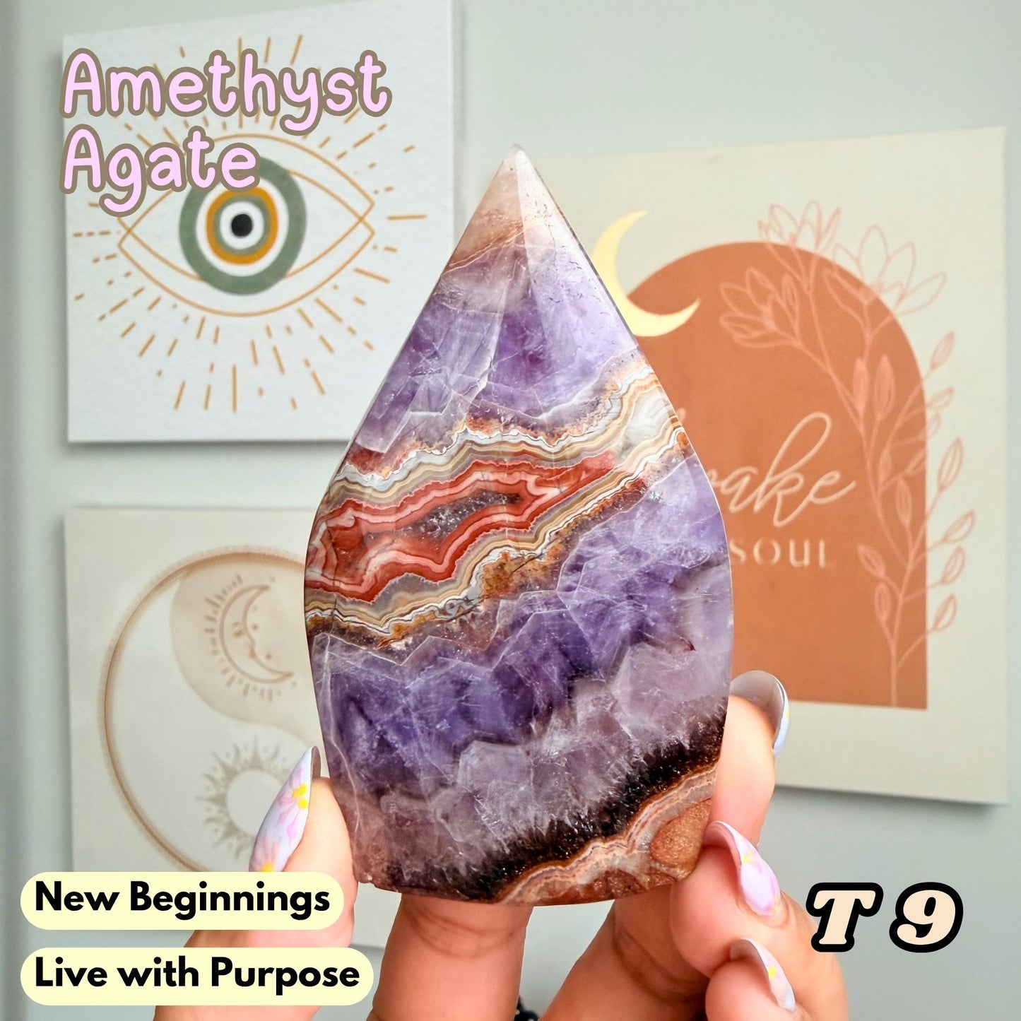 Amethyst Agate Flame Freeform | T9