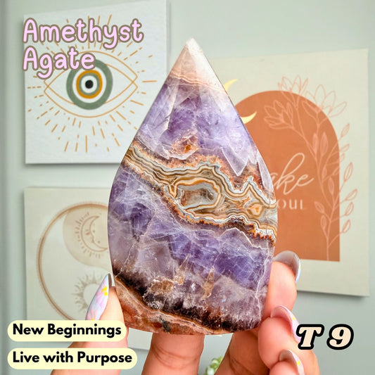 Amethyst Agate Flame Freeform | T9