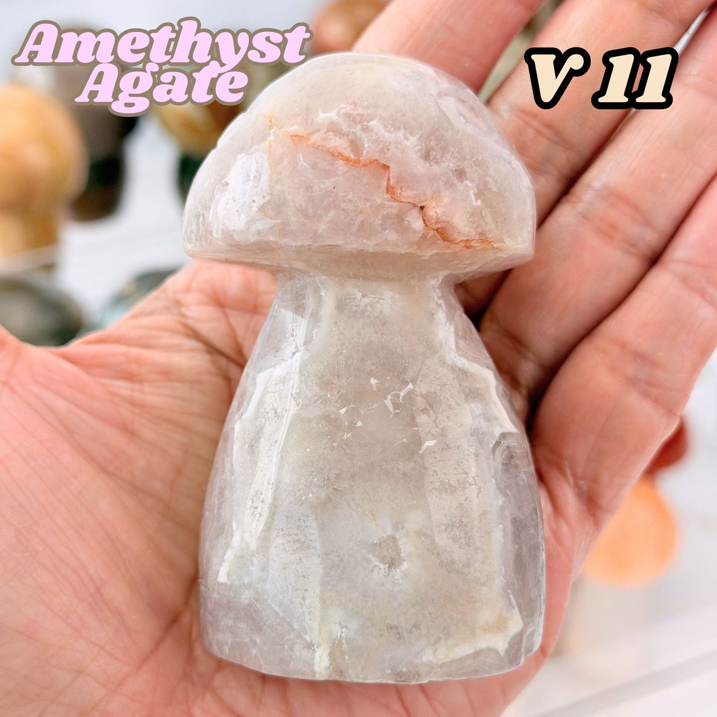 Amethyst Agate Mushroom Carving | V11