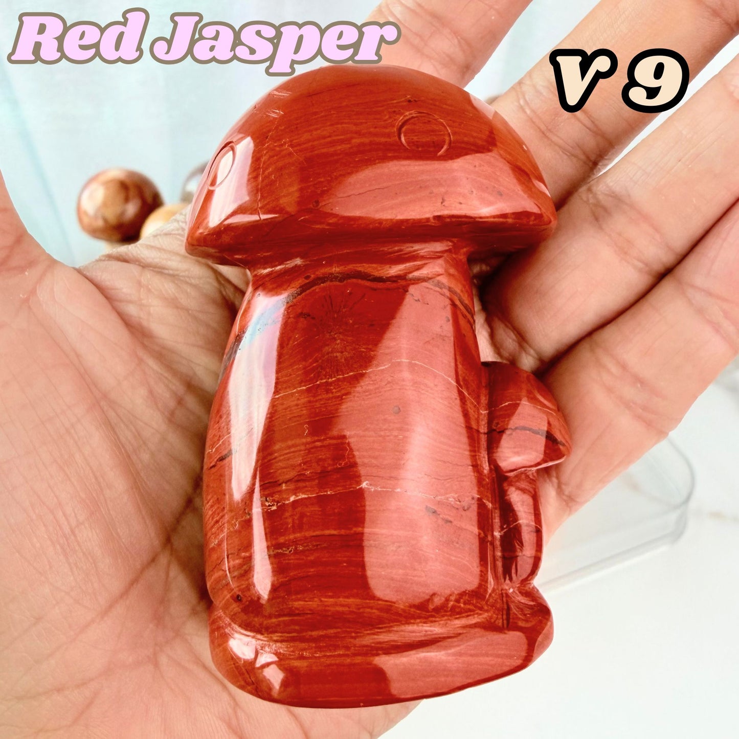 Red Jasper Mushroom Carving | V9
