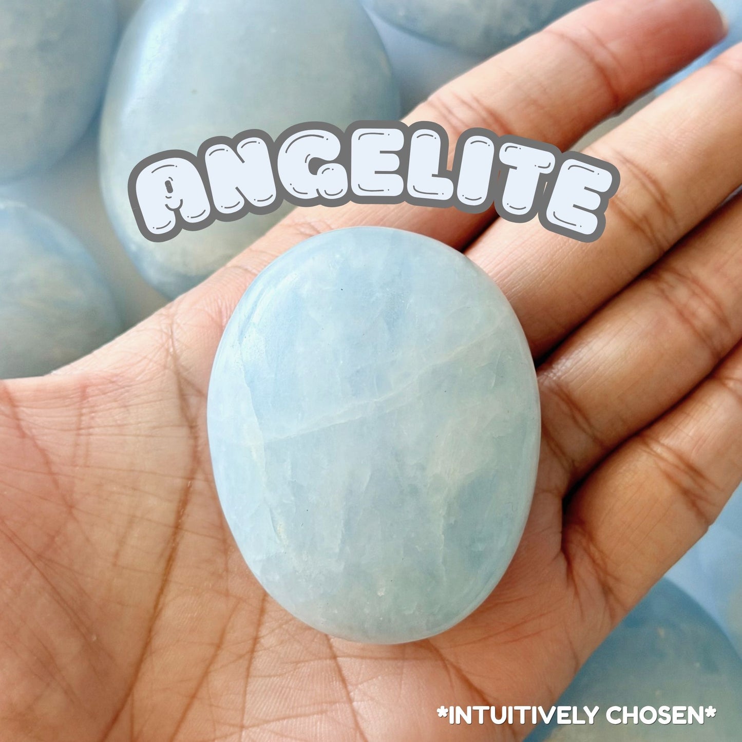 Angelite Palm Stone | Intuitively Chosen