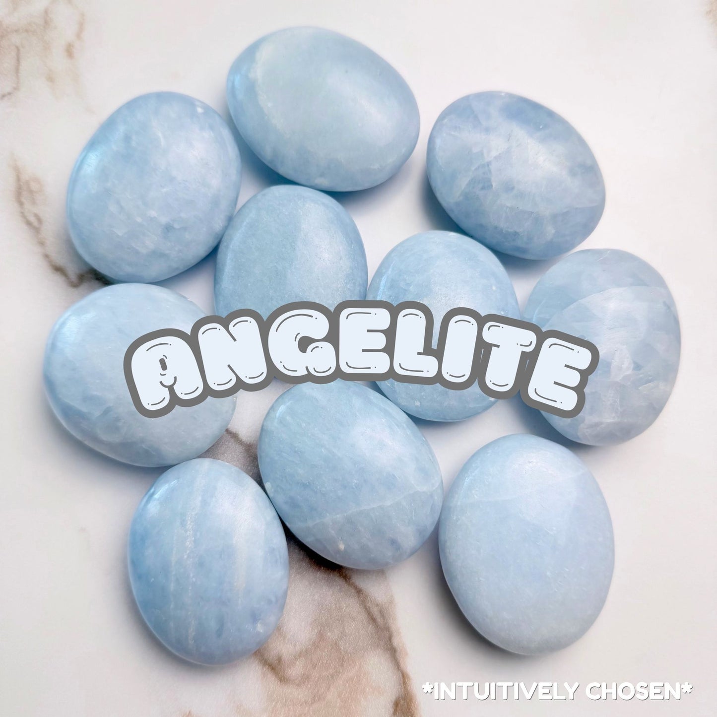 Angelite Palm Stone | Intuitively Chosen