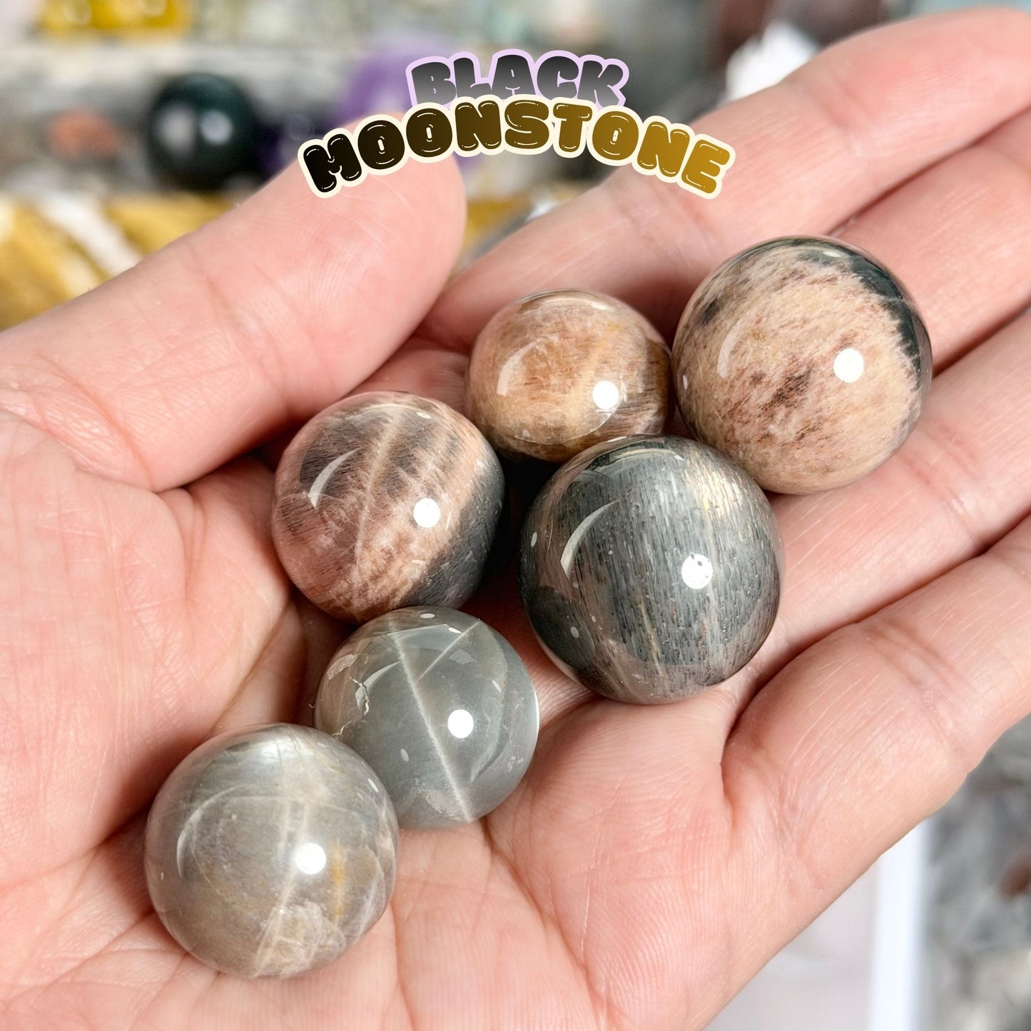 Black Moonstone Mini Sphere | Intuitively Chosen