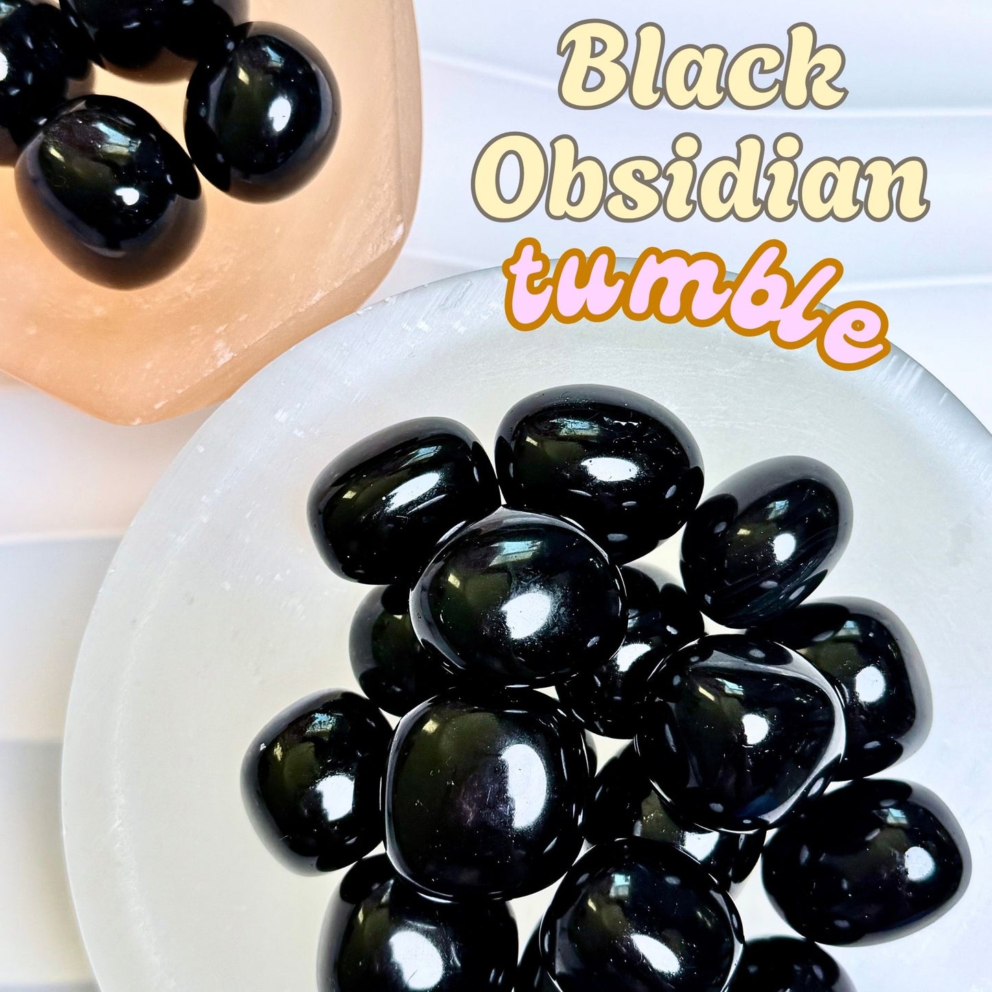Black Obsidian Tumbled Stone | Intuitively Chosen